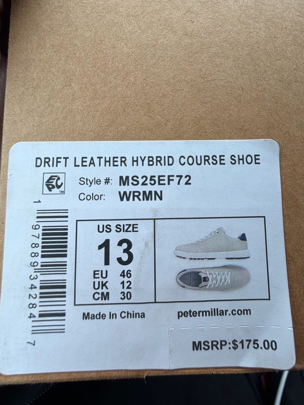 NEW Peter Millar Drift Leather Hybrid Course Golf Shoe: Warm Gray/Navy (Size 13) - Picture 15 of 15